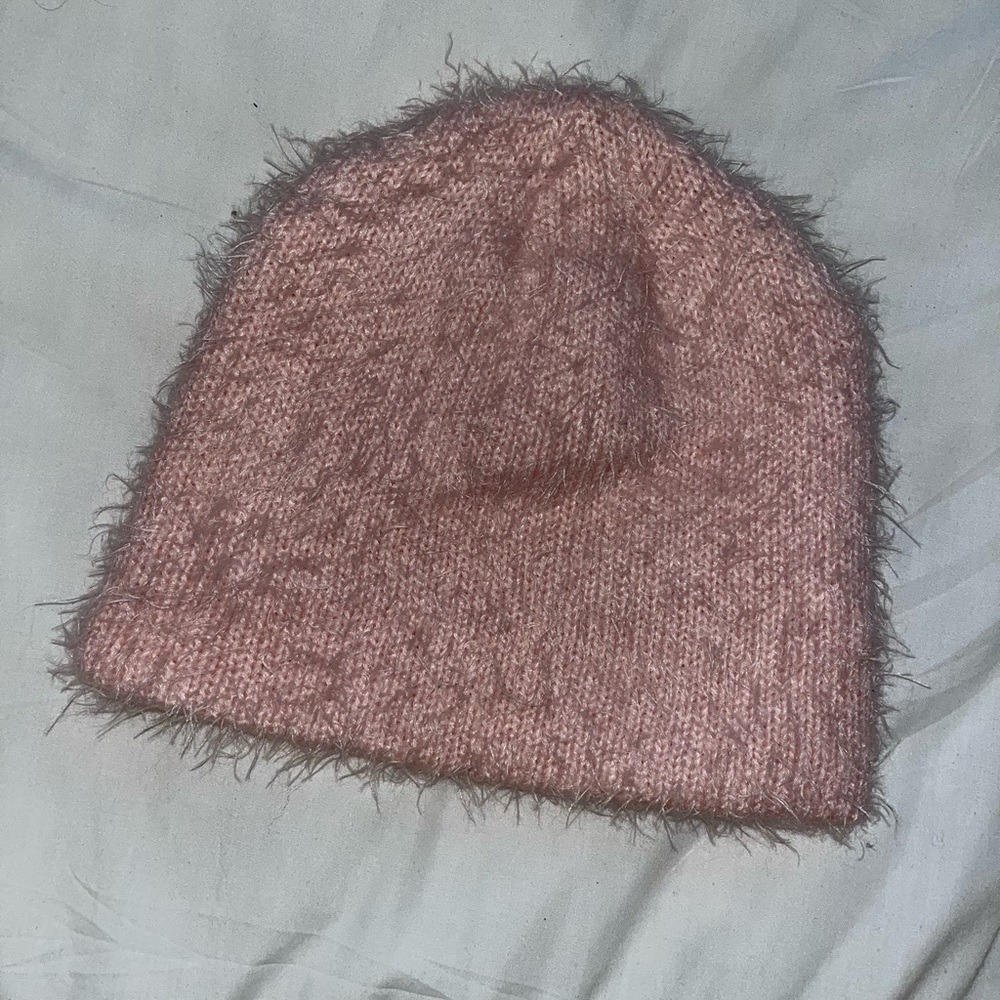 Pink furry beanie!